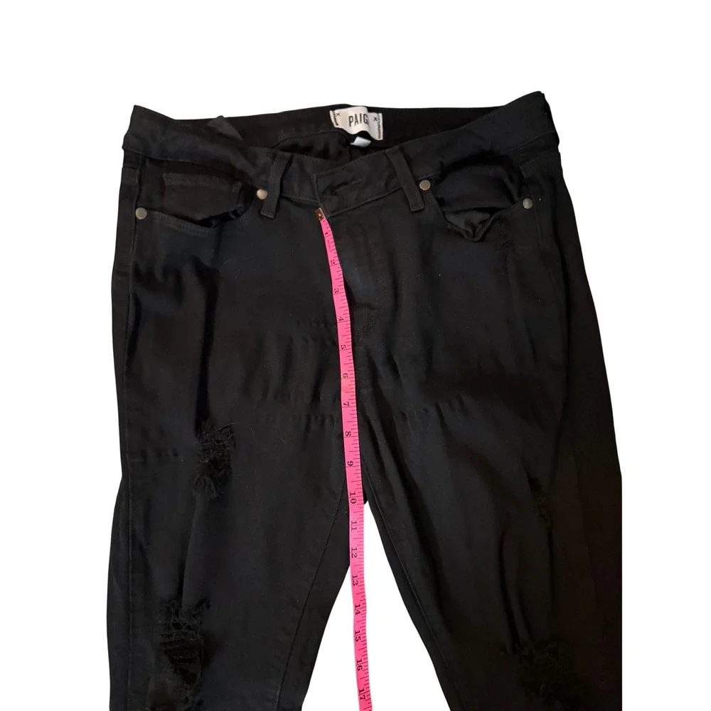 Paige Black Distressed Skinny Jeans Size 31 Mens Denim Pants